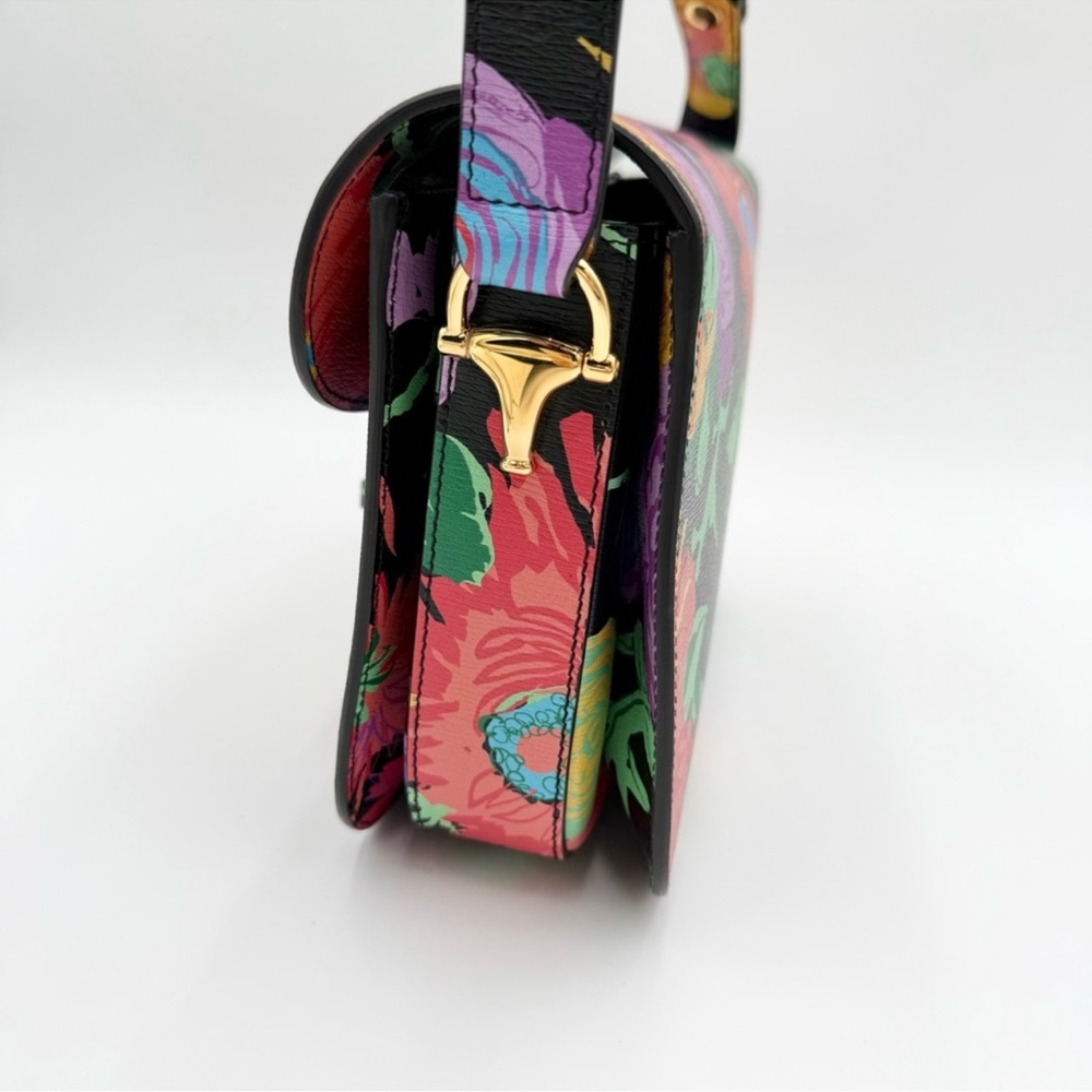 🚨SOLD🚨Gucci x Ken Scott Floral Print Horsebit 1955 Shoulder Bag - Picture 3 of 14